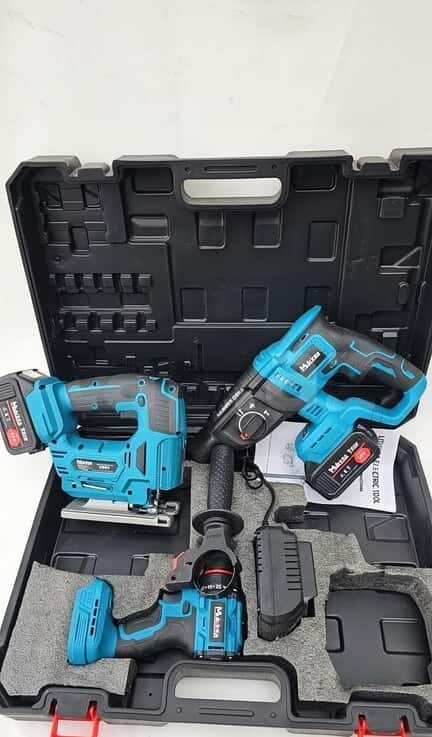 3-Piece Cordless Tool Set (Rotary Hammer, Jigsaw, Drill) - Tenderyard