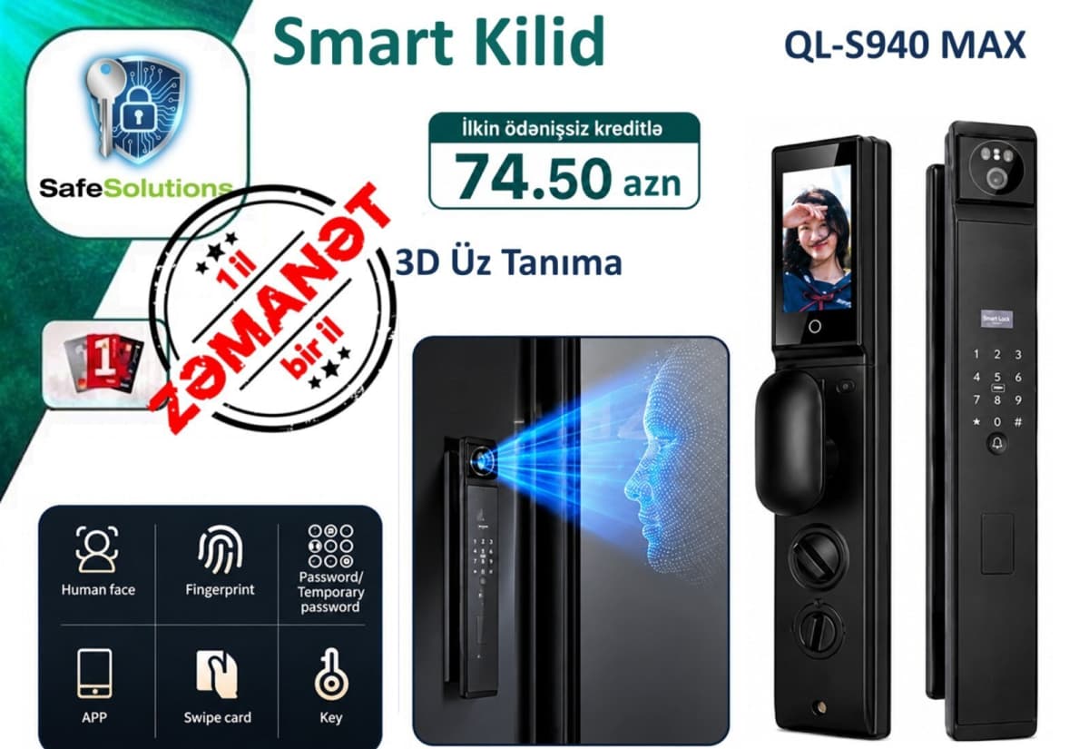 Smart Kilid QL-S940 New Max 3D Üz Tanıma