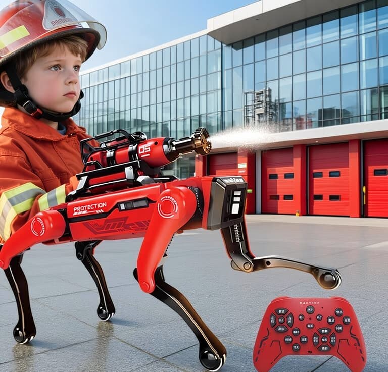Pultla idarə olunan yanğınsöndürən robot it