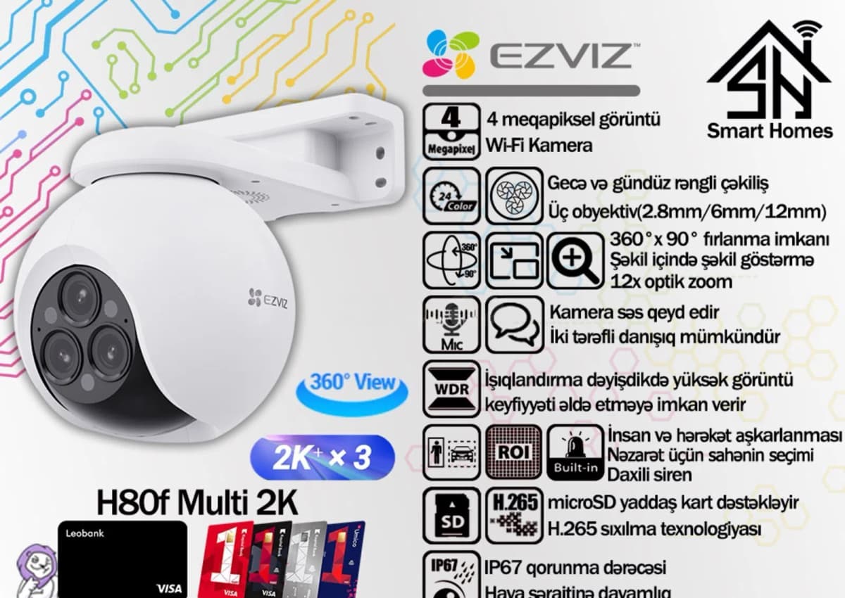 Müşahidə kamerası Ezviz H80f Multi 2K