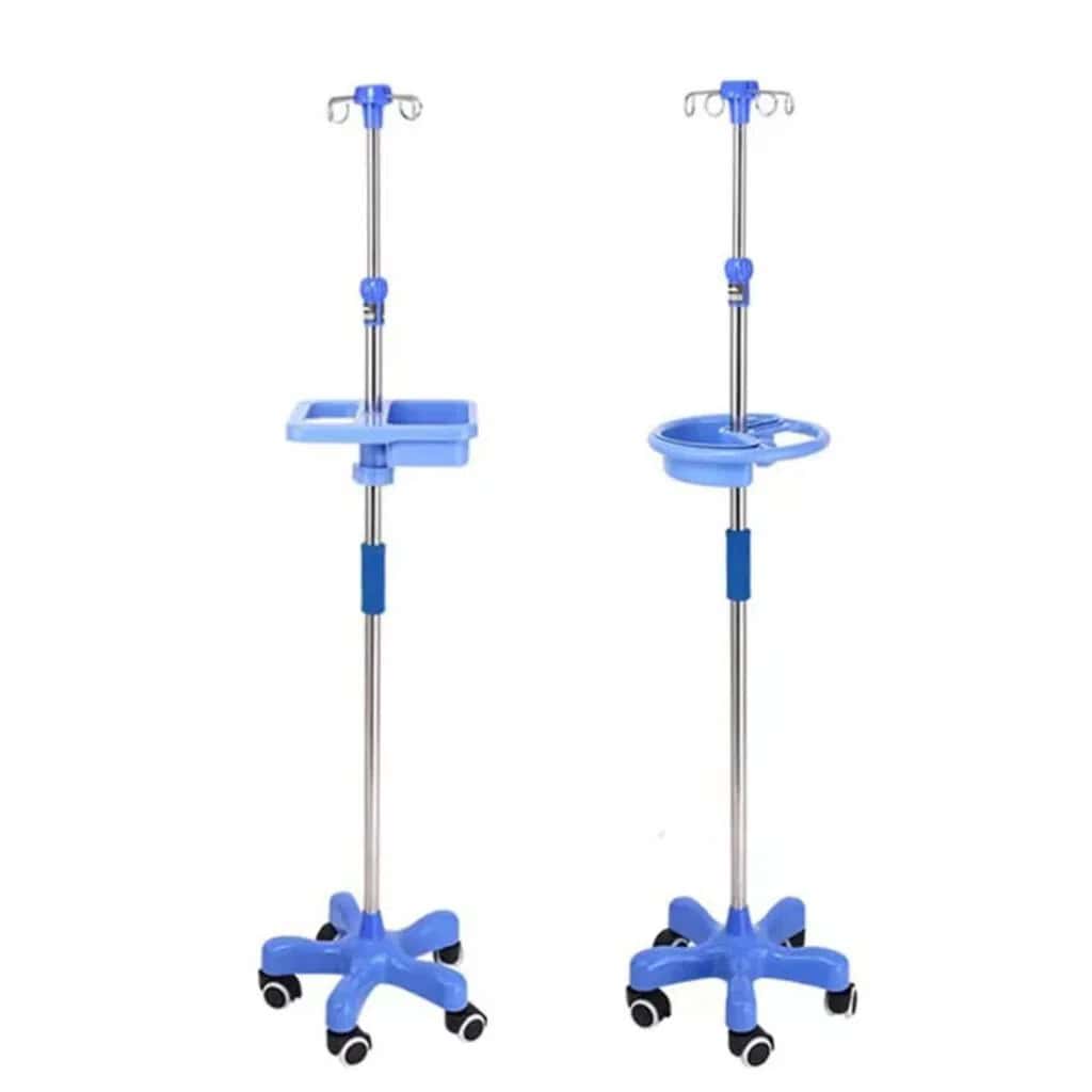 Medical IV Pole with Wheels, Height Adjustable - Tenderyard
