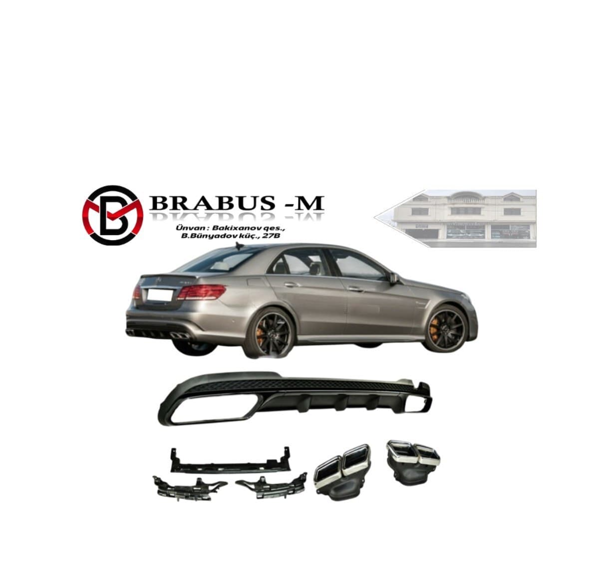 Arxa diffuzor Mercedes W212 E63 AMG