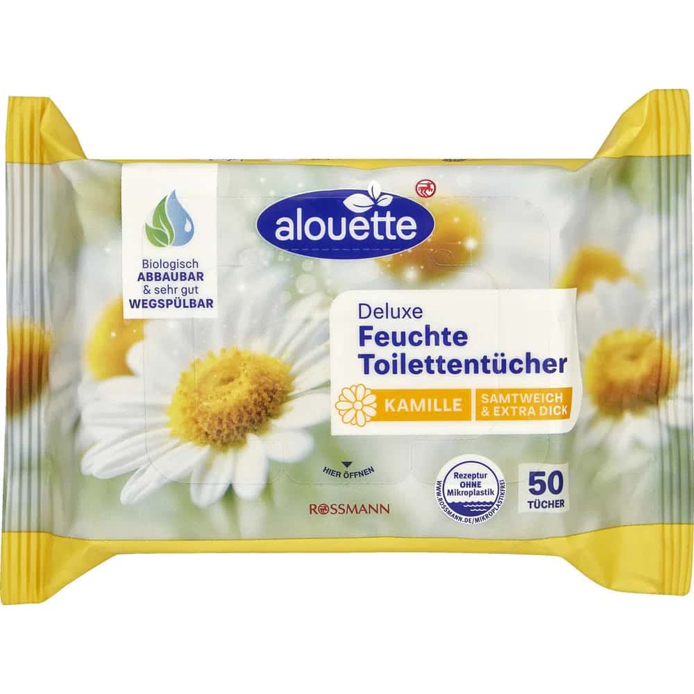 Alouette Deluxe Kamille Moist Toilet Paper, 50 pieces - Tenderyard