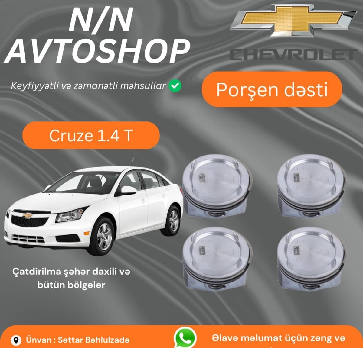 Porşen dəsti Chevrolet Cruze 1.4T