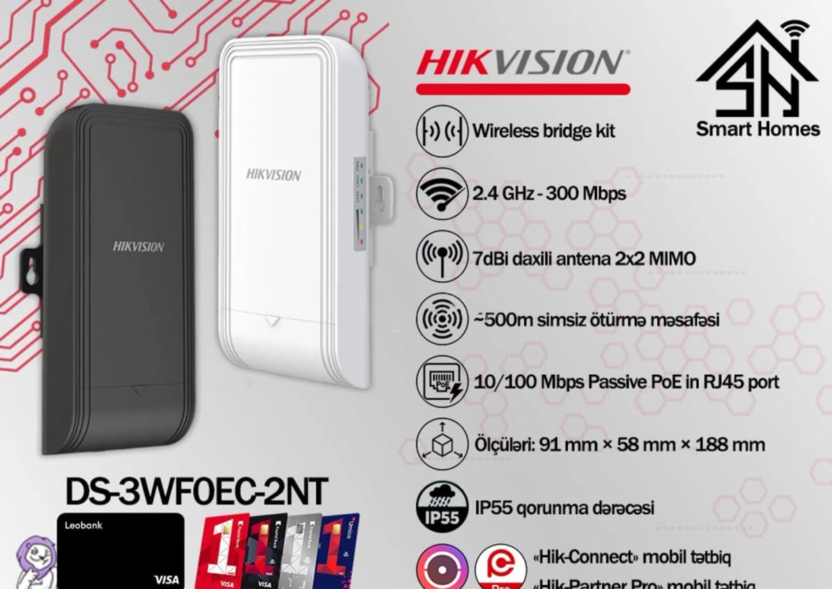 Giriş nöqtəsi Hikvision DS-3WF0EC-2NT Point-to-Point Kit