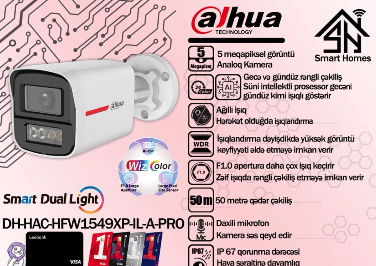 Müşahidə kamerası Dahua DH-HAC-HFW1549XP-IL-A 5MP