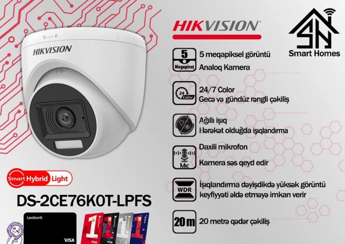 Müşahidə kamerası Hikvision DS-2CE76K0T-LPFS 5MP