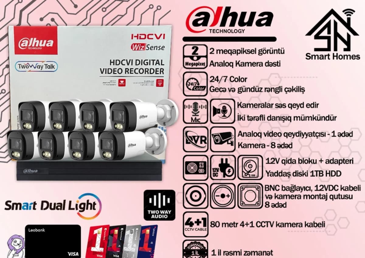 Dahua iki tərəfli danışıq analoq kamera dəsti