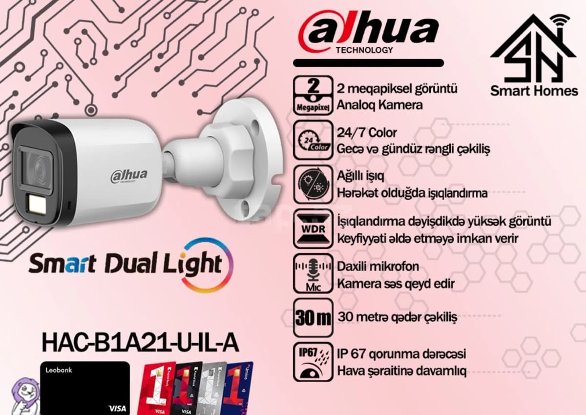 Müşahidə kamerası Dahua HAC-B1A21P-U-IL-A 2MP