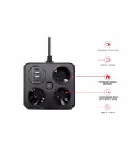 Globex MY-55013 3 Başlıqlı Elektrik Uzadıcı — şəkil 3