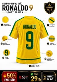 Braziliya Ronaldo Nazario 9 Retro Futbol Forması — şəkil 5