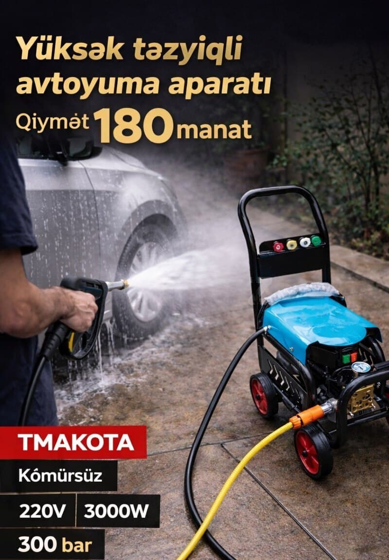 Avtoyuma aparatı Tmakota 3000W 300 bar