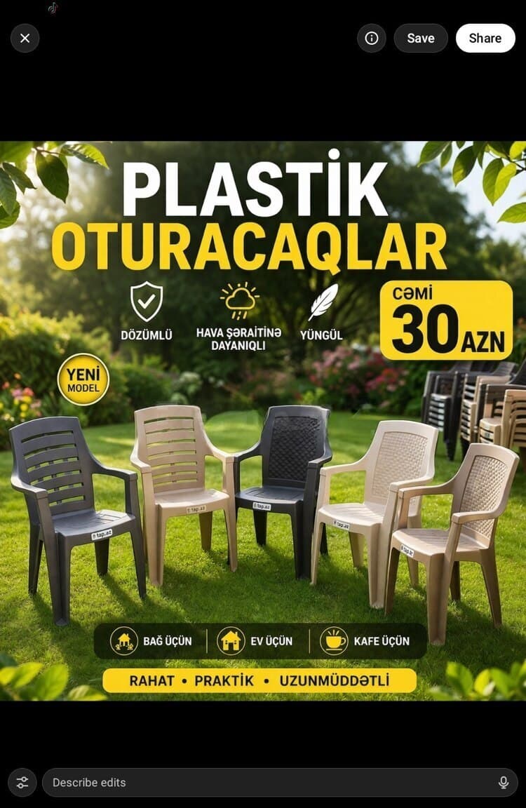 Bağ stulu Qarışıq rəng