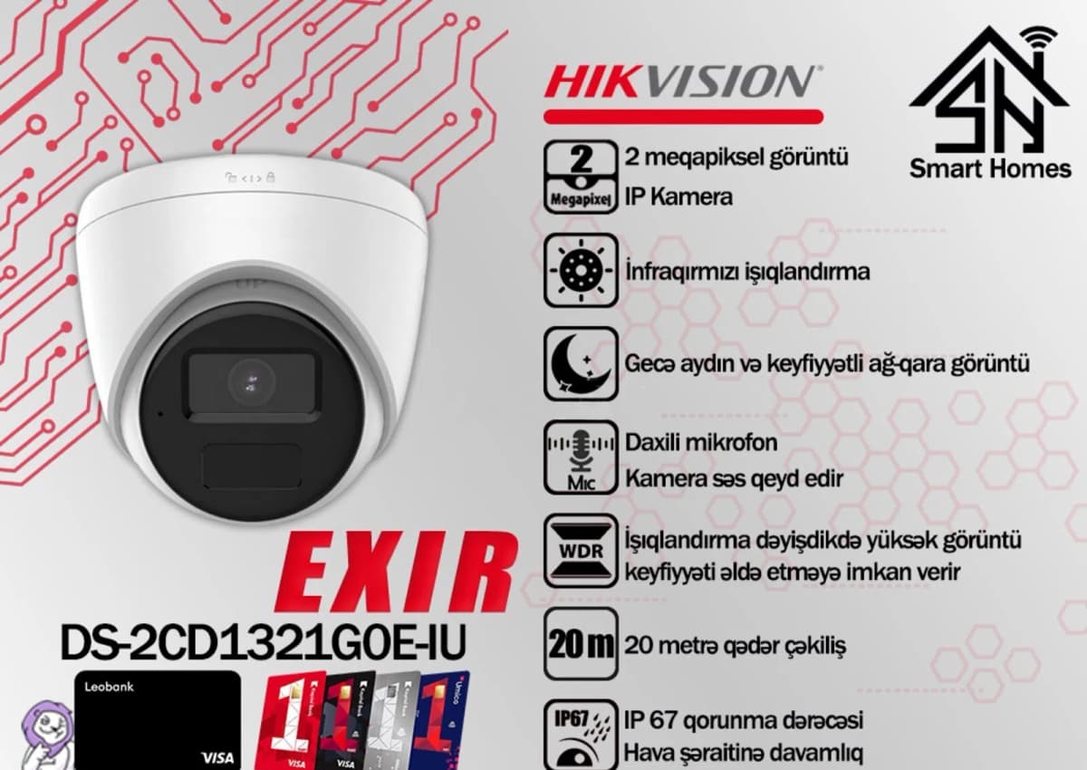 İP kamera Hikvision DS-2cd1321g0e-iu 2MP Eco Series