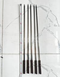 Barbekü şişləri dəsti, 4 ədəd, taxta tutacaqlı — şəkil 3