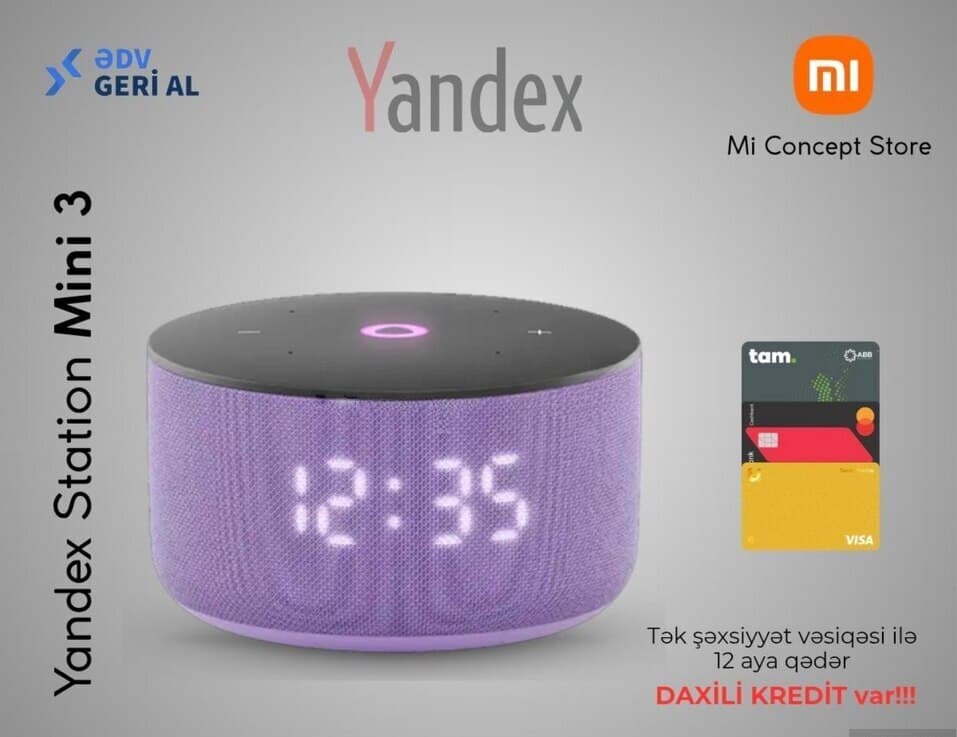 Ağıllı dinamik Yandex Station Mini 3 Purple