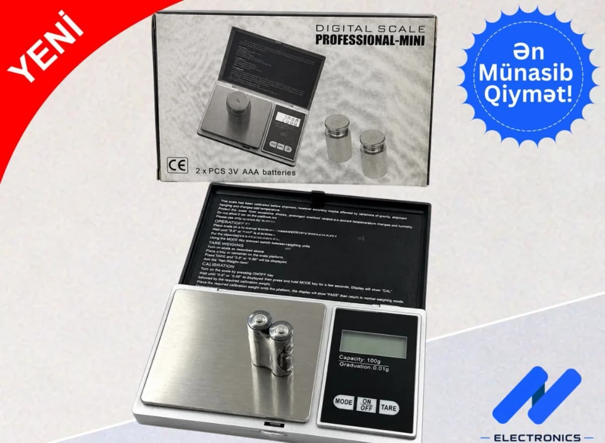 Rəqəmsal tərəzi 100g/0.01g