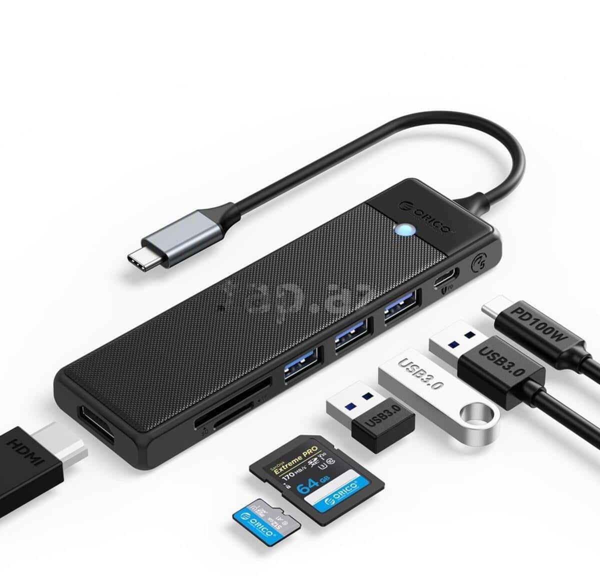 Docking station Orico PWD-7P-BK-EP 7-in-1 - Tenderyard