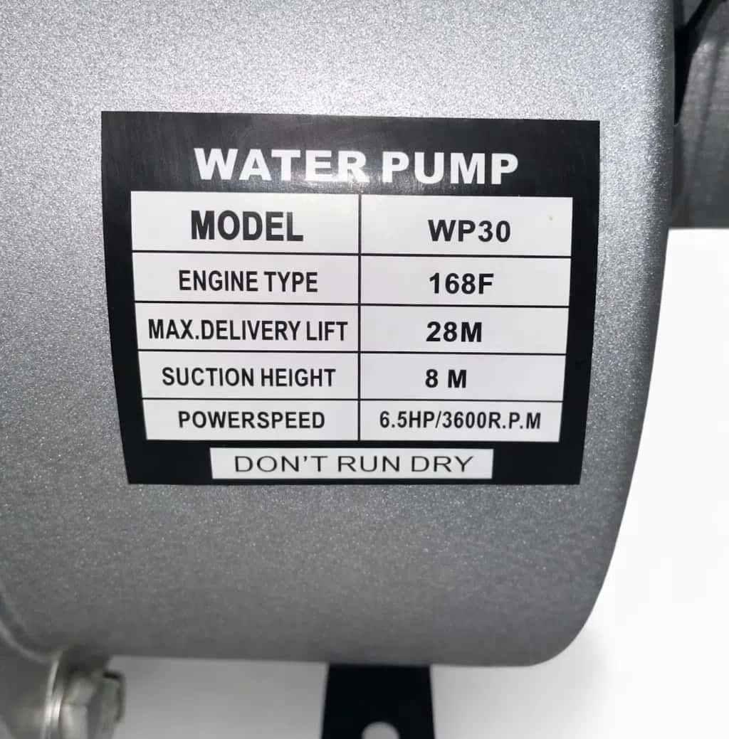 WP-30 Gasoline Water Pump 6.5 HP - Tenderyard