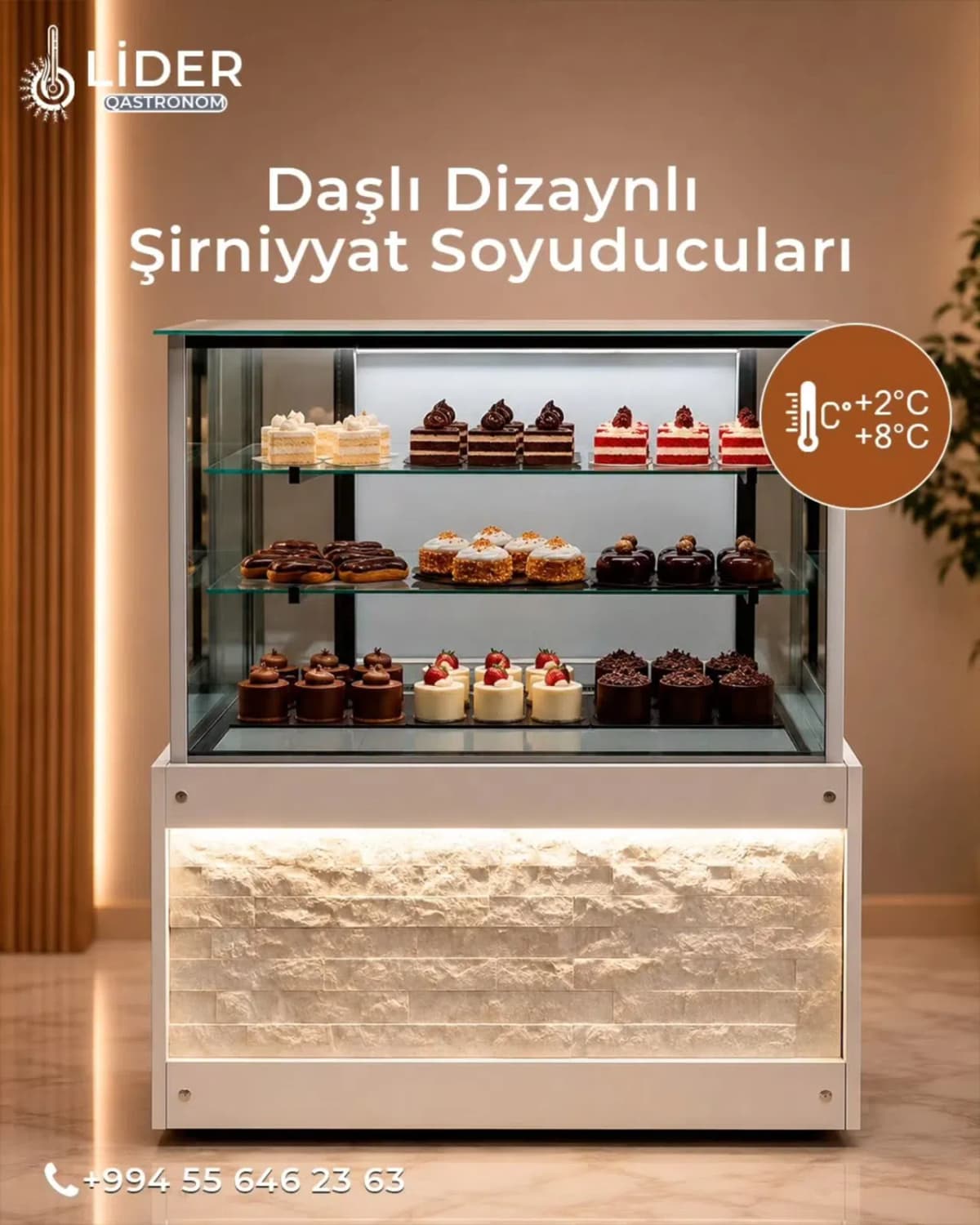 Daşlı Dizaynlı Şirniyyat Soyuducusu
