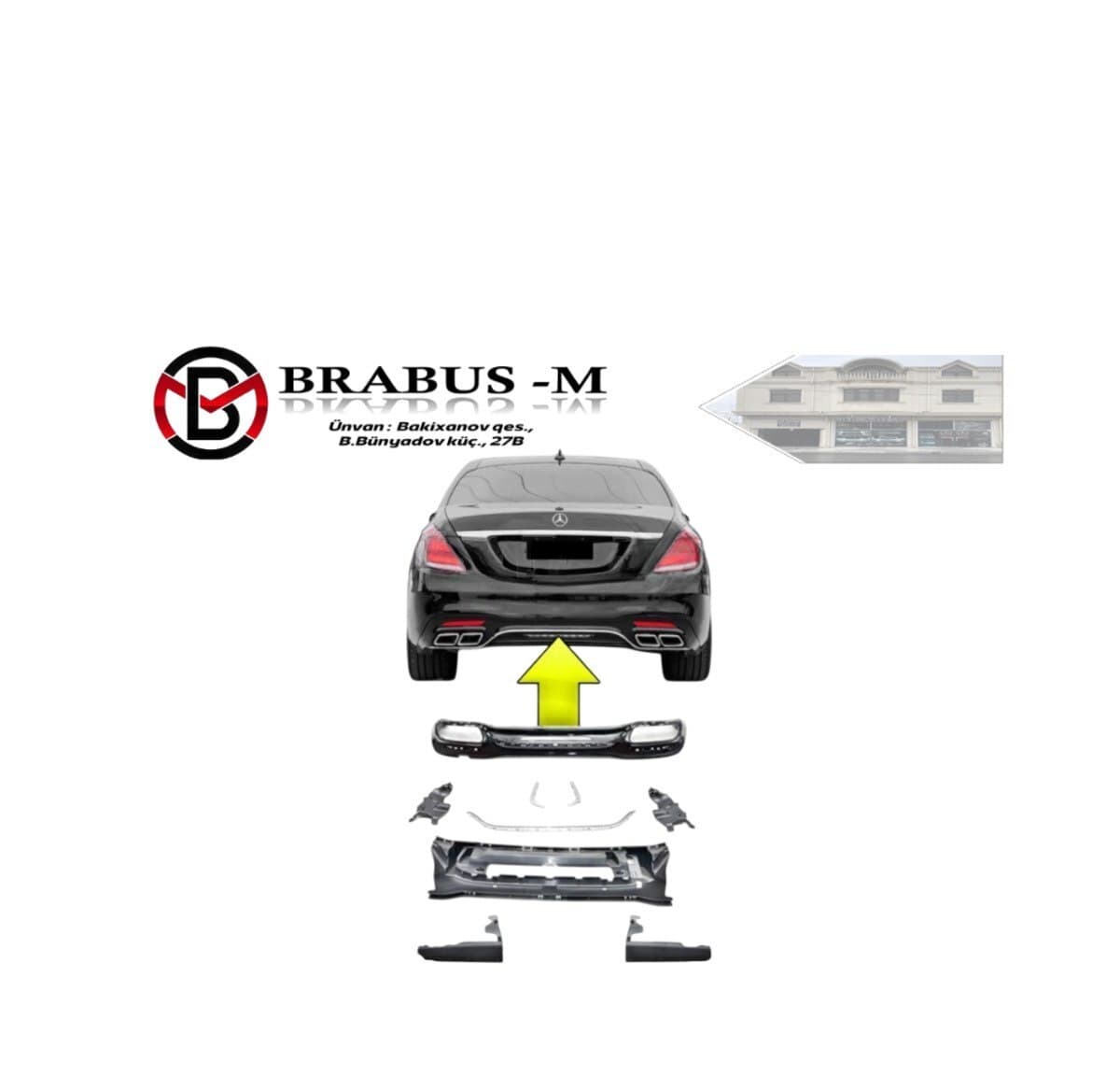 Arxa diffuzer Mercedes W222 S63