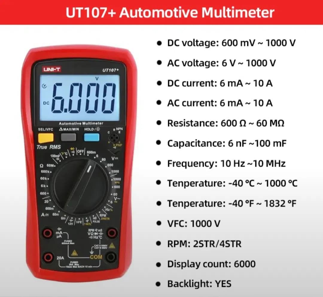 Multimetr UNI-T UT107+ rəqəmsal