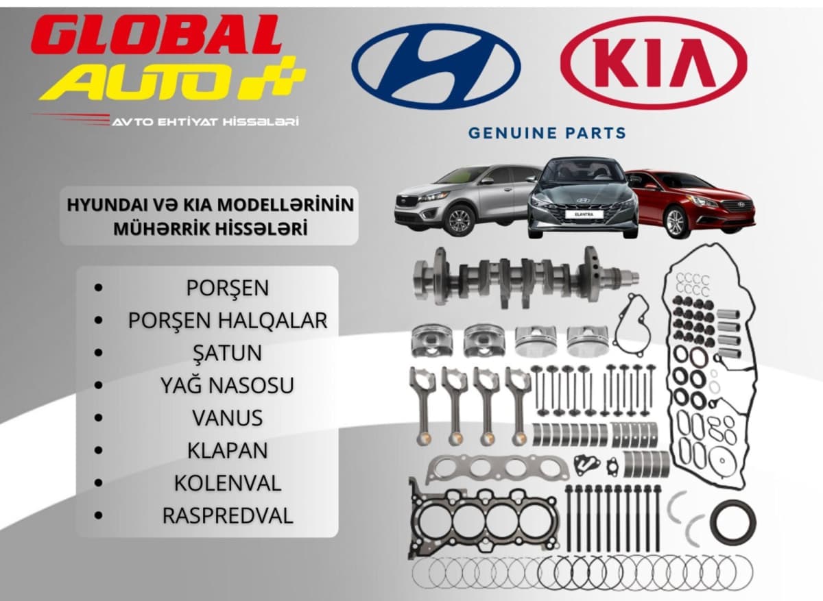 Mühərrik ehtiyat hissələri Hyundai və Kia