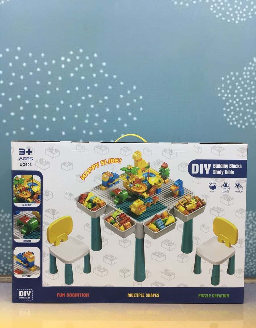 Building block set game table 210 pieces - Tenderyard