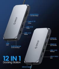 Docking station Orico XCR-X3-GY-BP 12-in-1 — şəkil 2