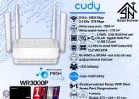 Router Cudy AX3000 2.5G Mesh Wi-Fi 6 PoE WR3000P — şəkil 1