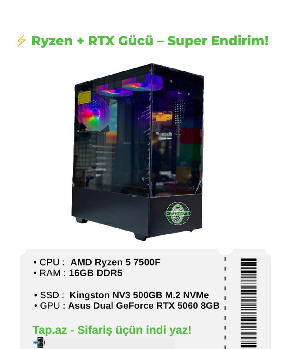 Gaming PC Ryzen 5 7500F RTX 5060 - Tenderyard