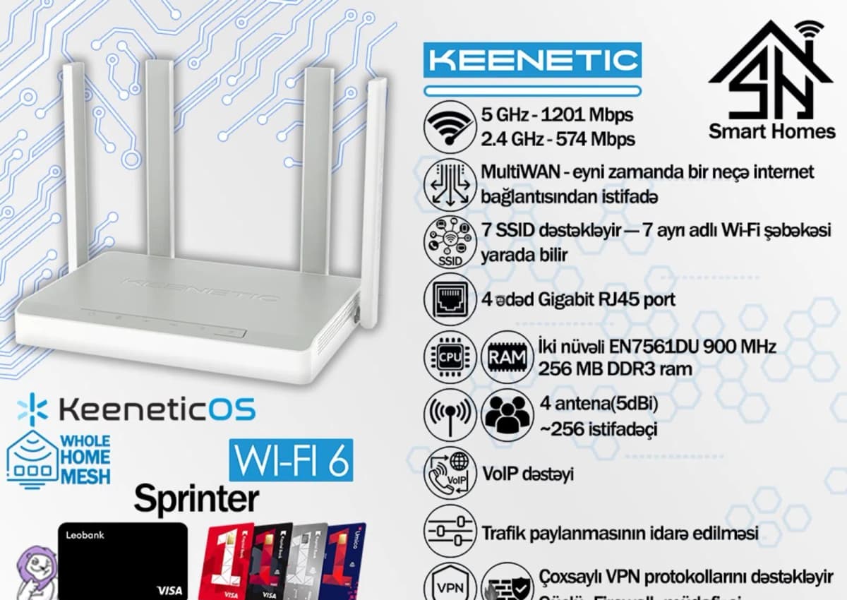 Router Keenetic Sprinter AX1800 (KN-3710)