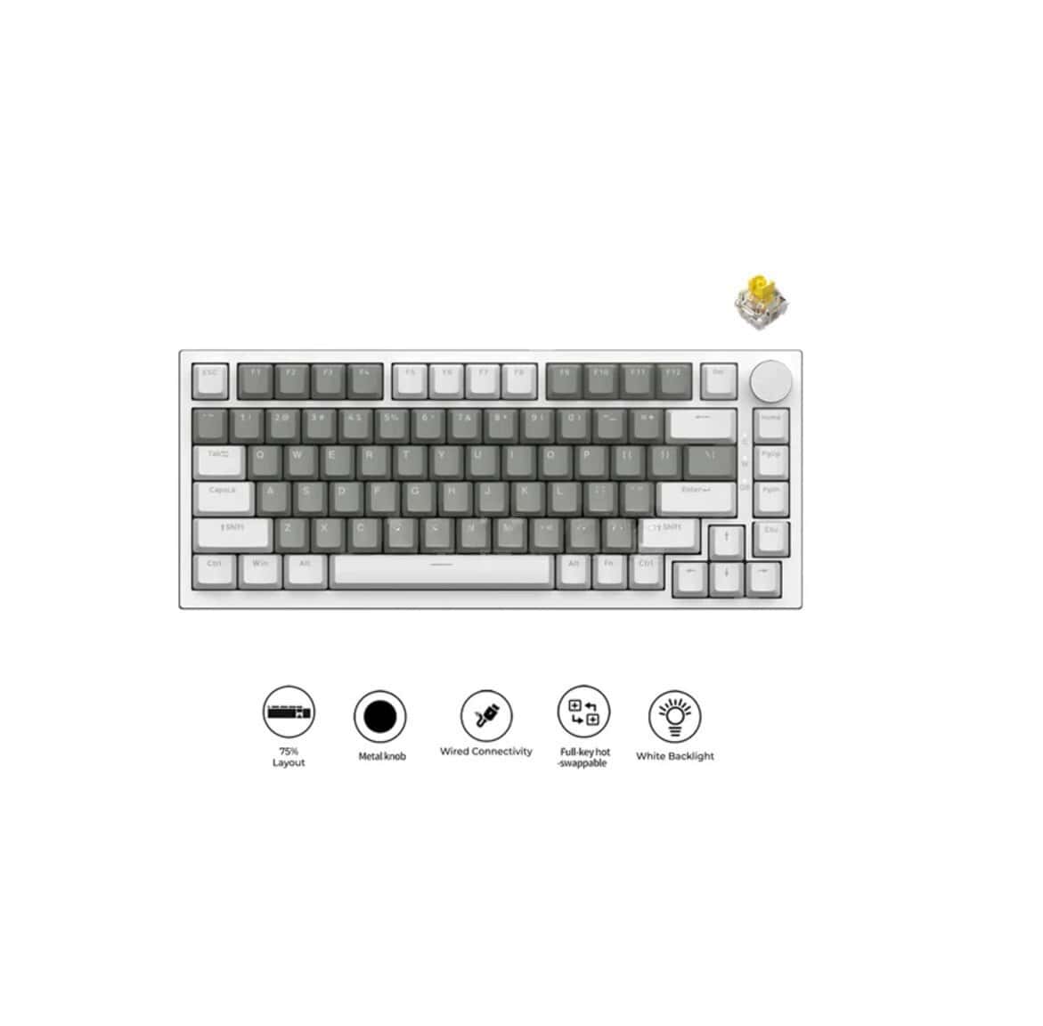Mechanical keyboard Ajazz AK820 Gray-White - Tenderyard