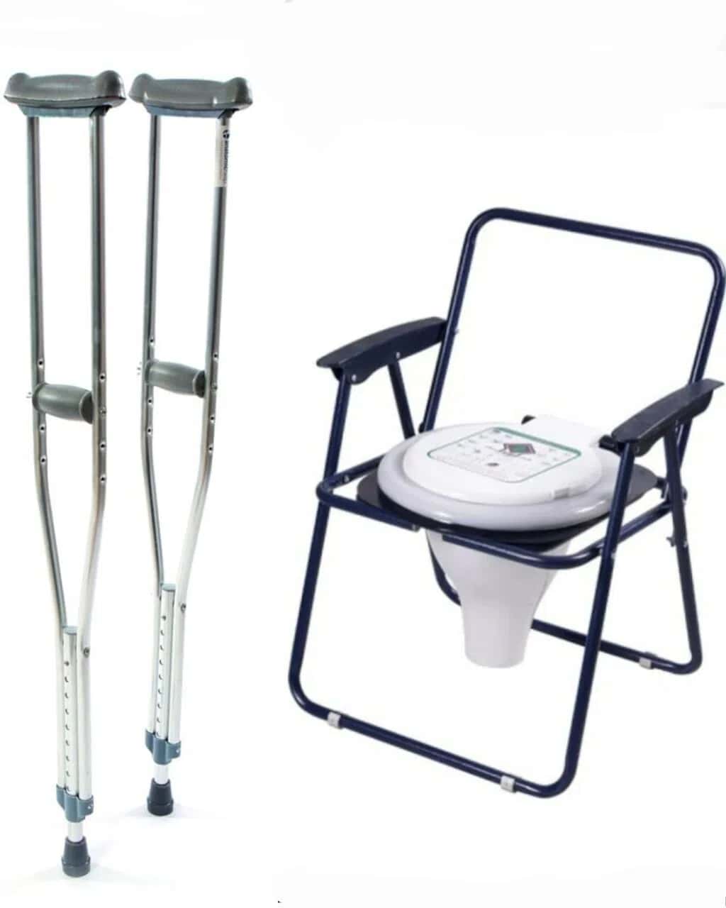 Crutches and Portable Toilet Chair Set - Tenderyard