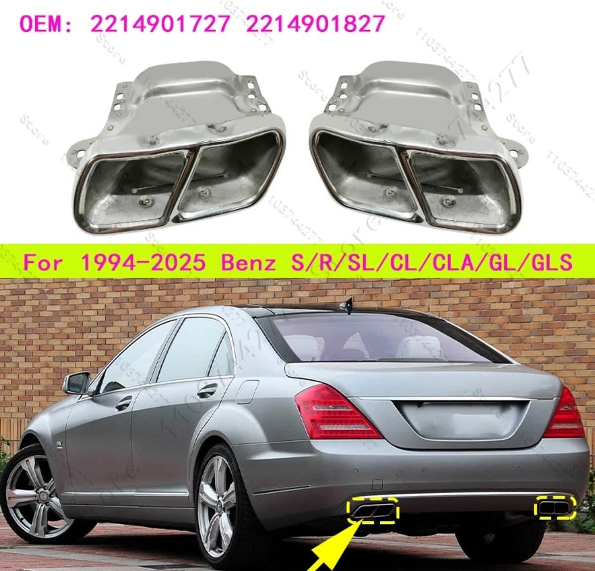 Səsboğucu ucluqları AMG Mercedes W221 W166 W176 C117