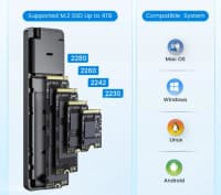 SSD qutusu Orico M.2 NVMe/SATA 10Gbps — şəkil 2