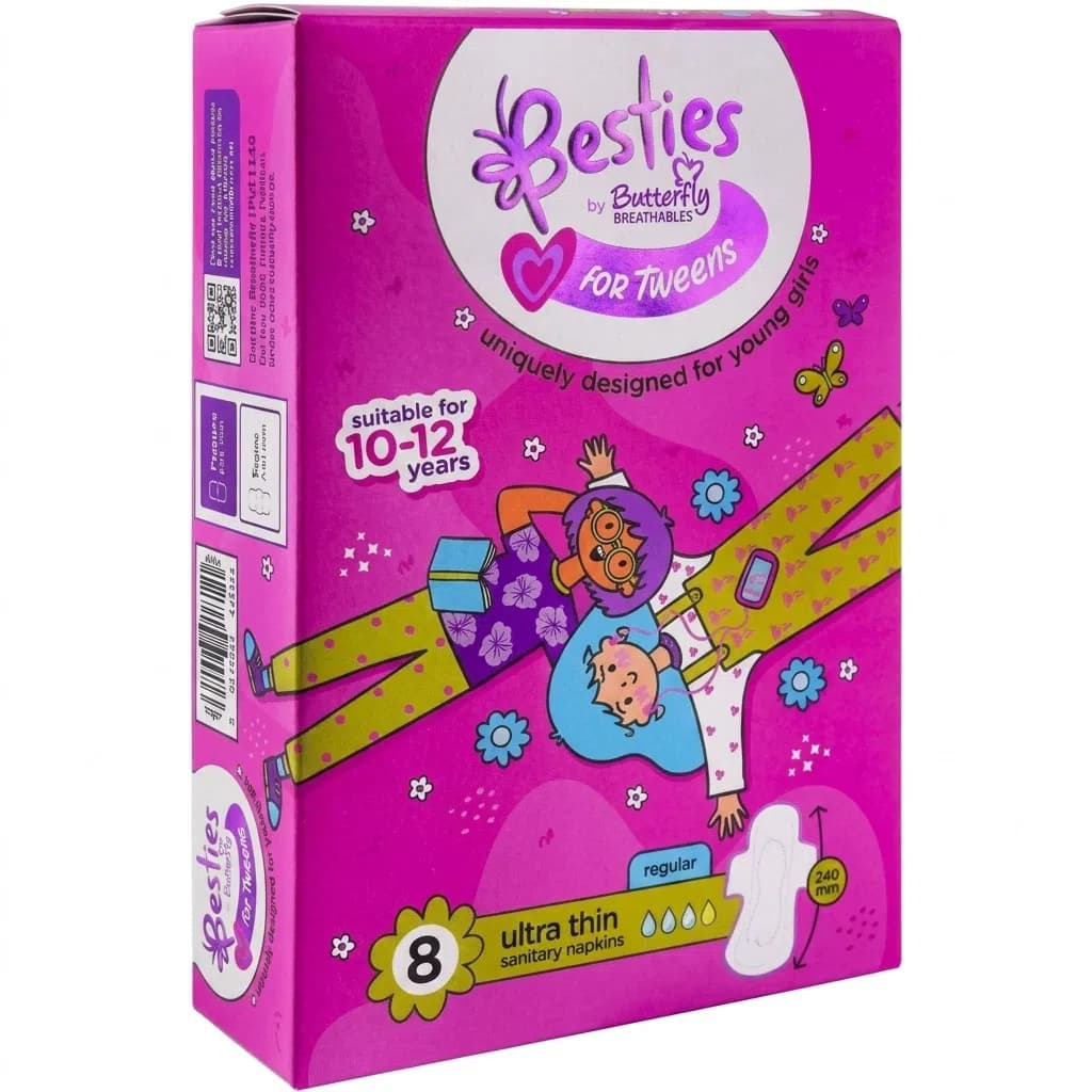 Butterfly Breathables Besties Gigiyenik Bez, 10-12 yaş