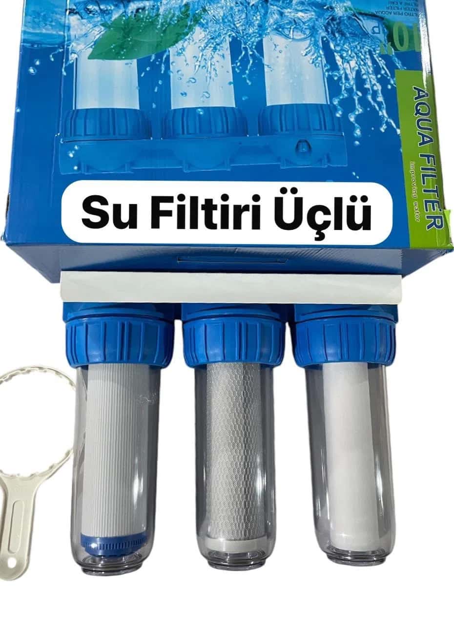 Water filter three-stage, blue - Tenderyard