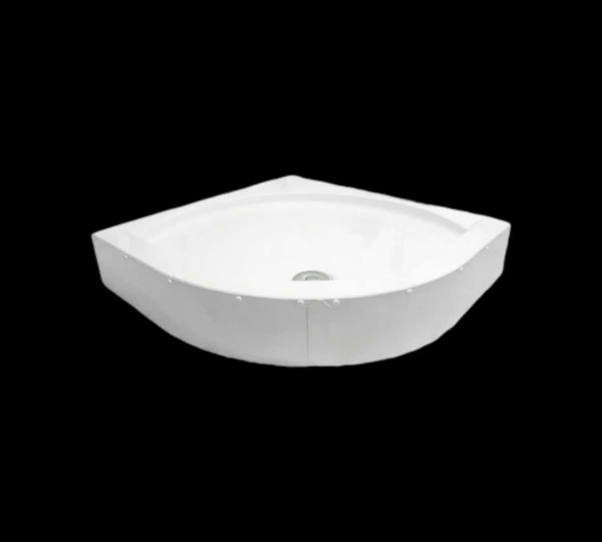 Semi-circular shower tray, White color - Tenderyard
