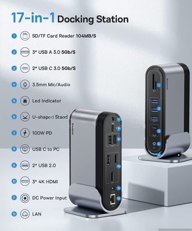 Baseus 17-in-1 Type-C Docking Station Adapter