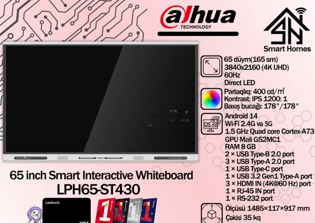 Smart interaktiv lövhə Dahua 86 düym