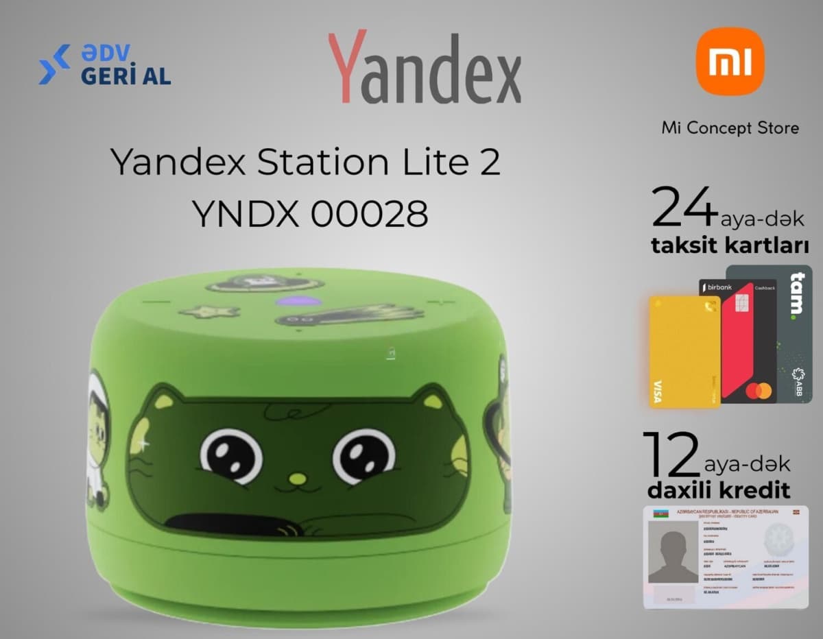 Ağıllı dinamik Yandex Station Lite 2 Green