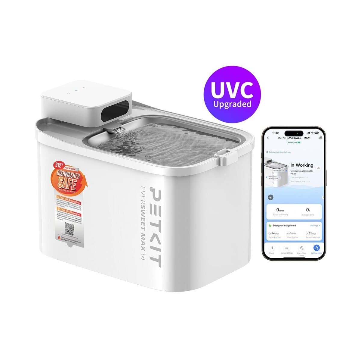 Petkit Eversweet Max2 (P4116/UVC) Ağıllı Su Qabı