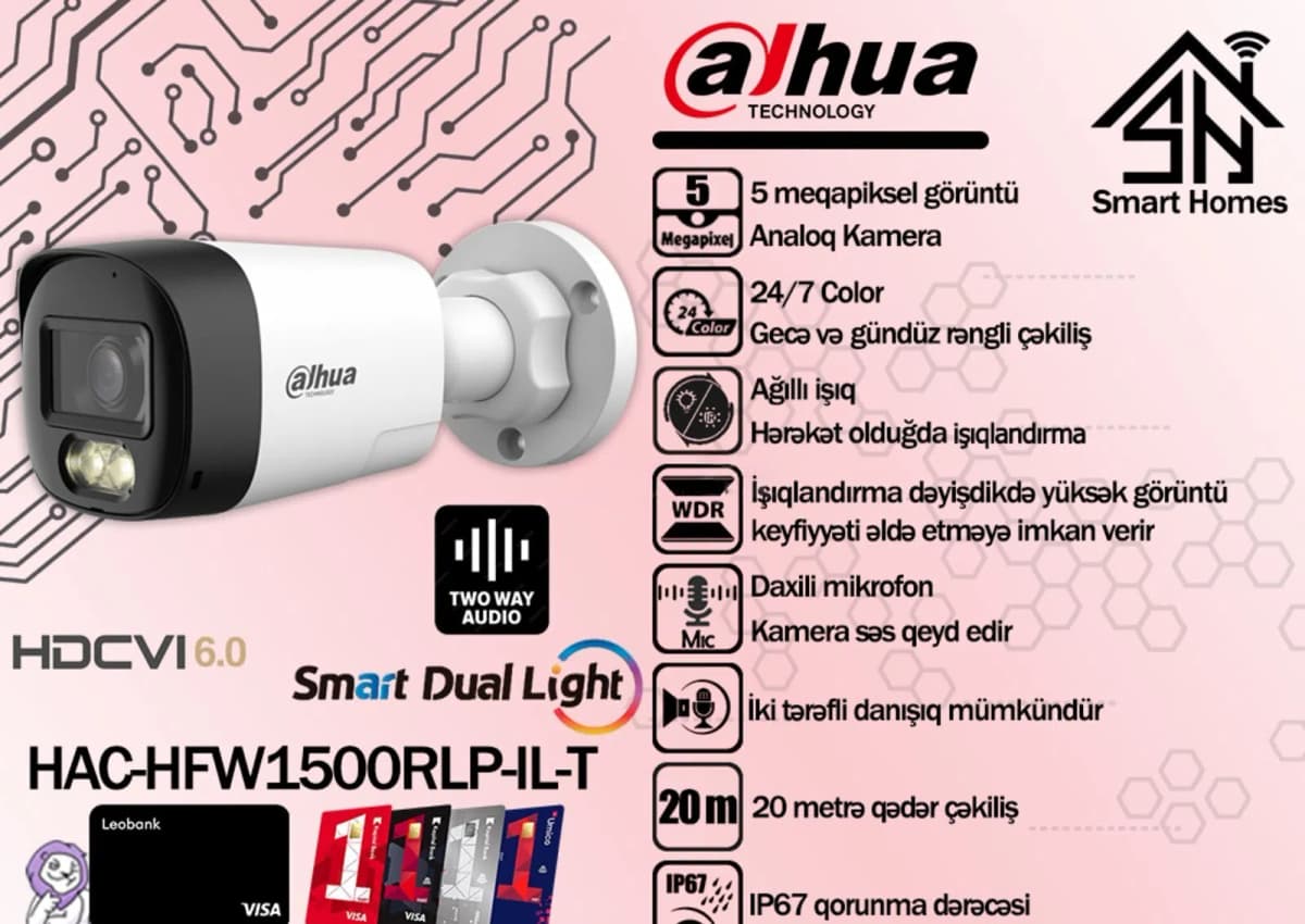 Müşahidə kamerası Dahua 5MP HAC-HFW1500RLP-IL-T