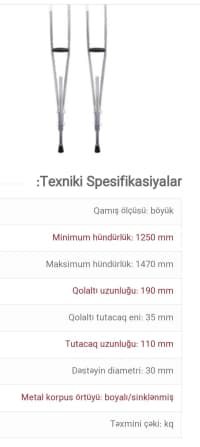 Ağır çəkili şəxslər üçün qoltuqaltı əsa — şəkil 2