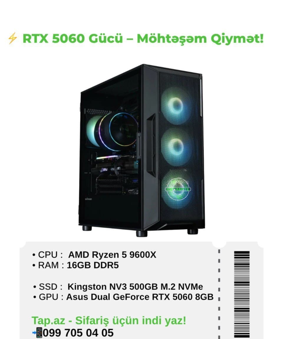 Oyun kompüteri Ryzen 5 9600X RTX 5060