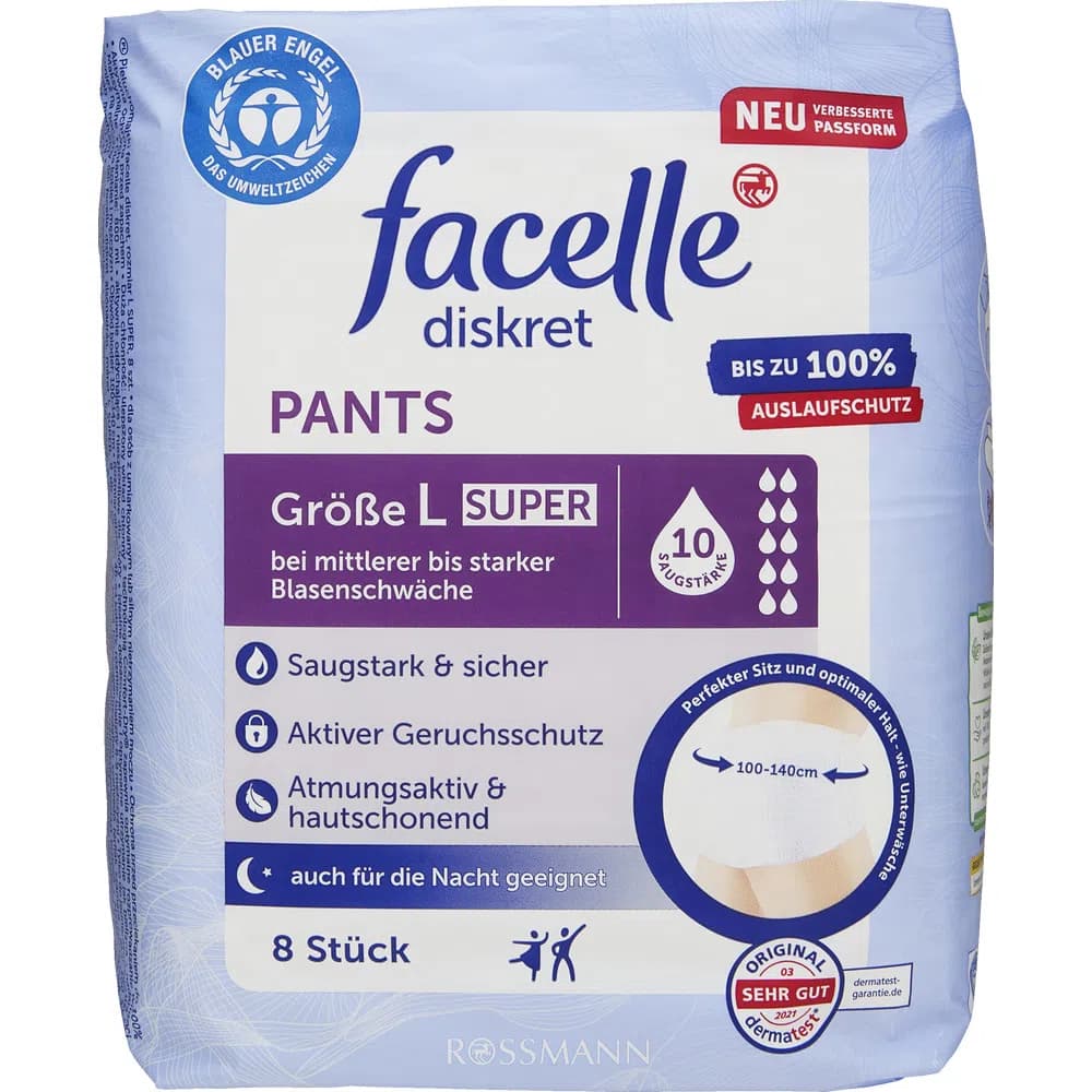 Facelle Diskret Böyüklər Üçün Bez-Tuman, L Ölçü, 8 Ədəd