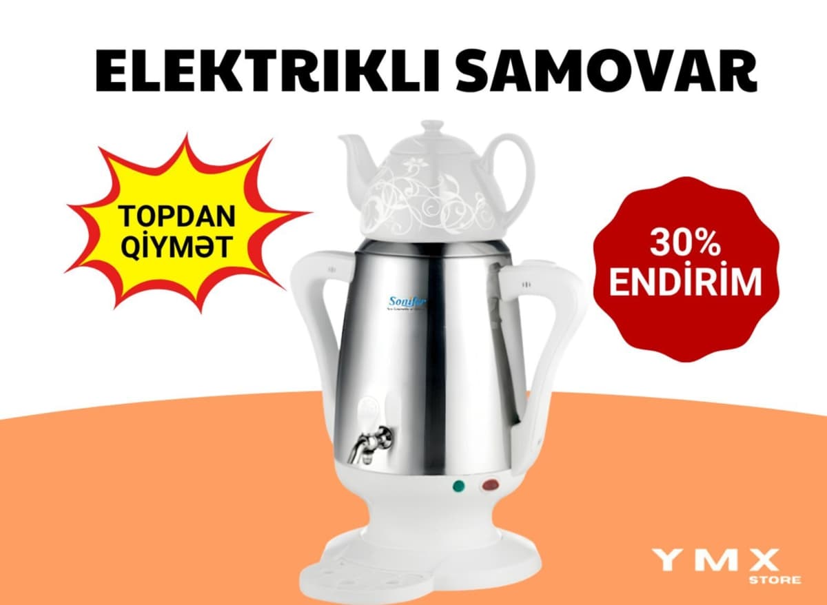 Samovar Paslanmayan polad material