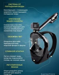 Tam Üz Örtüklü Snorkel Üzgüçülük Maskası — şəkil 4