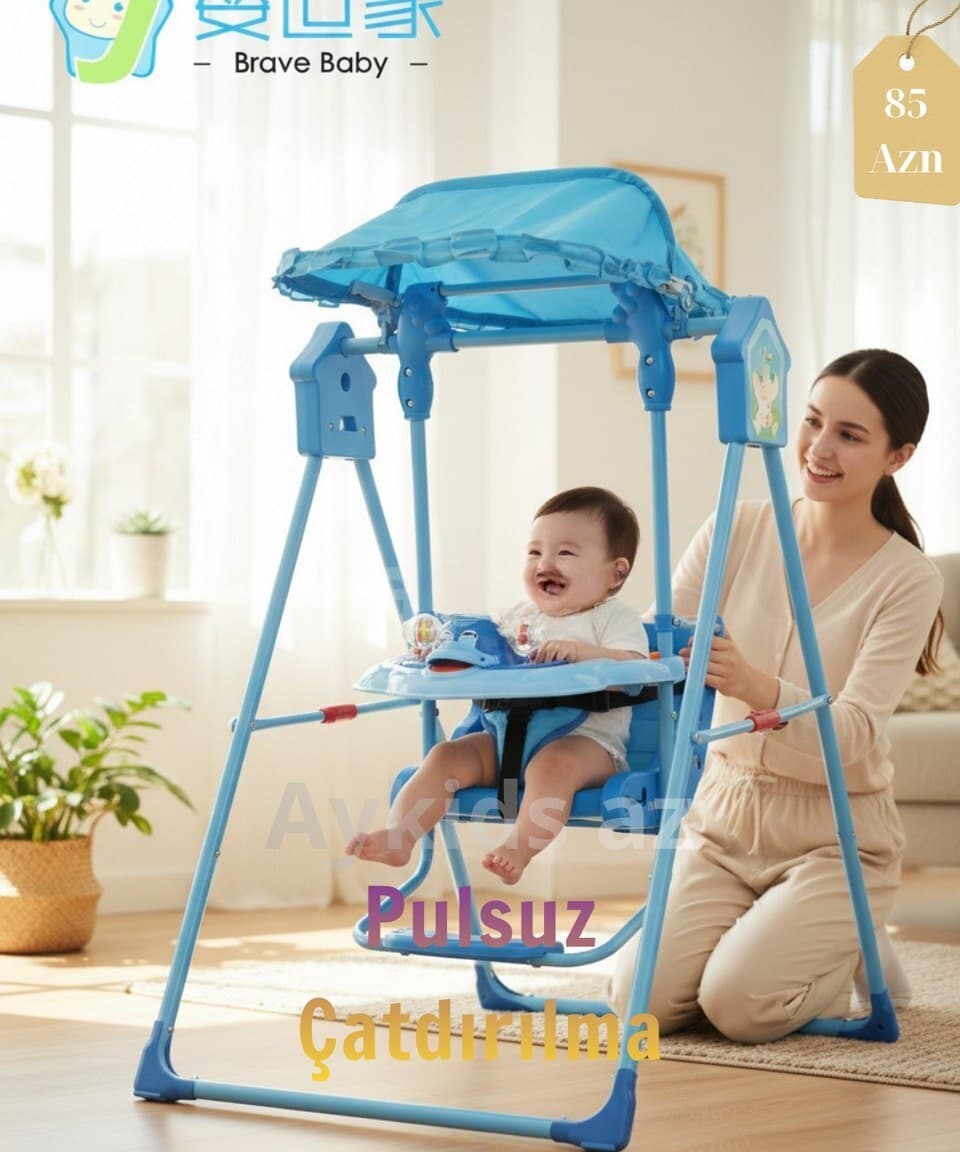 Uniseks yelləncəyi, Mavi rəng Uniseks uşaq yelləncəyi, Mavi rəng